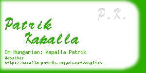 patrik kapalla business card